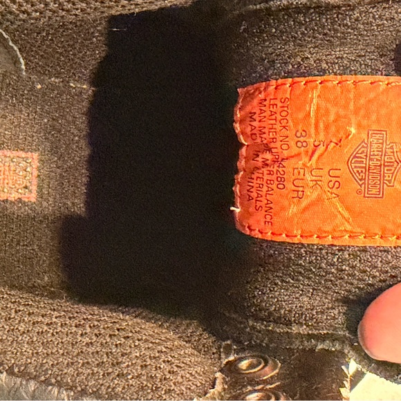 Harley Davidson Tyler Moto Biker Boots Black Leather Lace Up Women’s 38 / US 7 - Picture 10 of 11